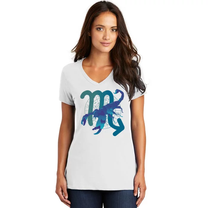 Scorpio Zodiac Symbol Women's V-Neck T-Shirt