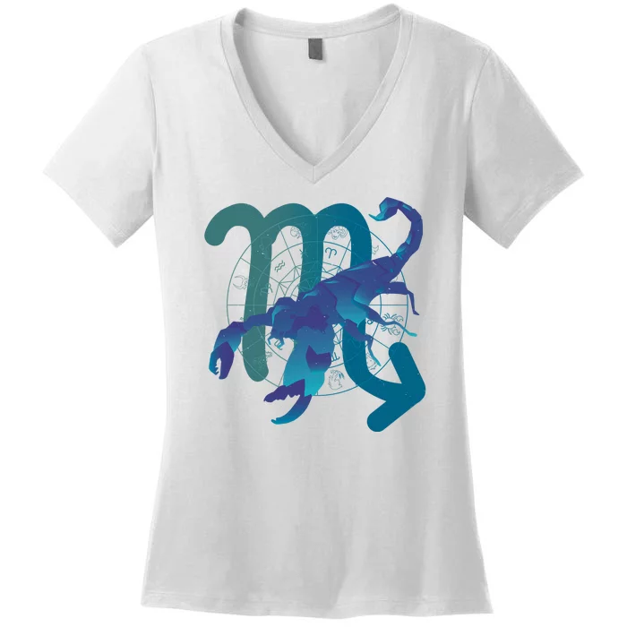 Scorpio Zodiac Symbol Women's V-Neck T-Shirt