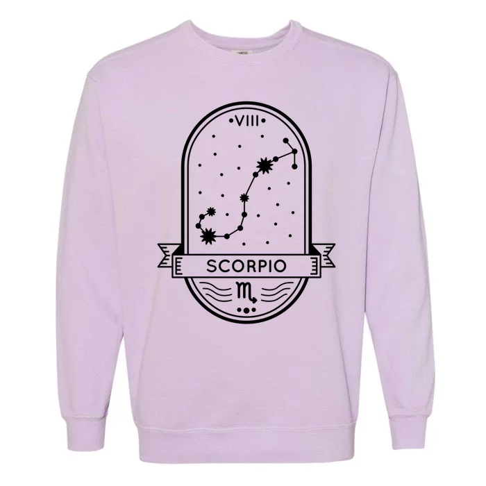 Scorpio Zodiac Symbol Design Garment-Dyed Sweatshirt