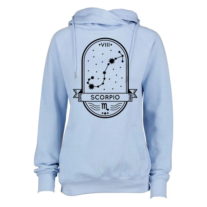 Scorpio Zodiac Symbol Design Womens Funnel Neck Pullover Hood