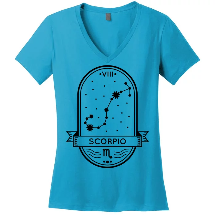 Scorpio Zodiac Symbol Design Women's V-Neck T-Shirt