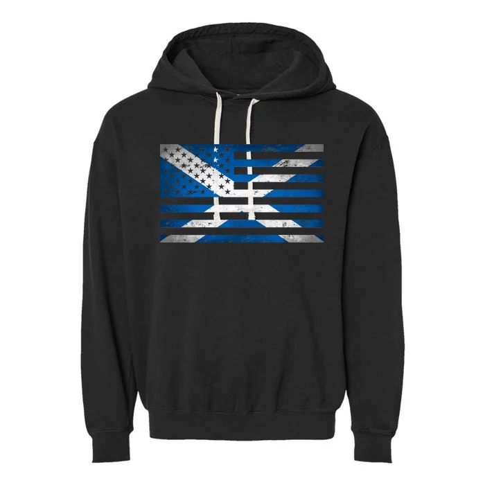 Scottish American Flag Garment-Dyed Fleece Hoodie