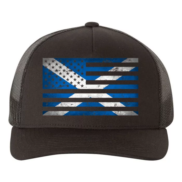 Scottish American Flag Yupoong Adult 5-Panel Trucker Hat