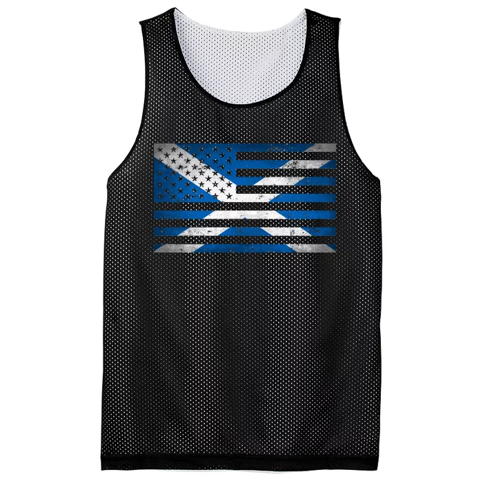 Scottish American Flag Mesh Reversible Basketball Jersey Tank