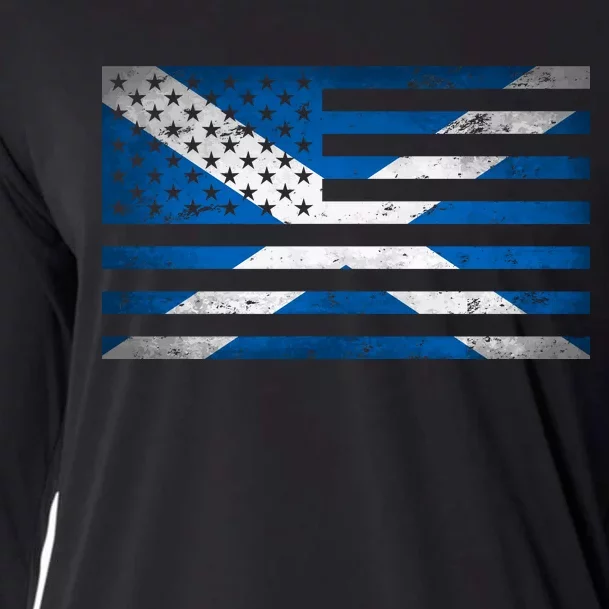 Scottish American Flag Cooling Performance Long Sleeve Crew