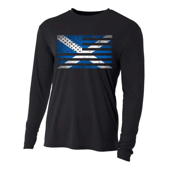 Scottish American Flag Cooling Performance Long Sleeve Crew