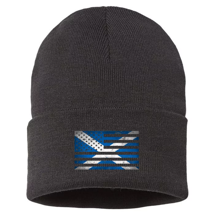 Scottish American Flag Sustainable Knit Beanie