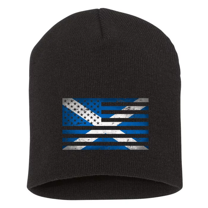 Scottish American Flag Short Acrylic Beanie