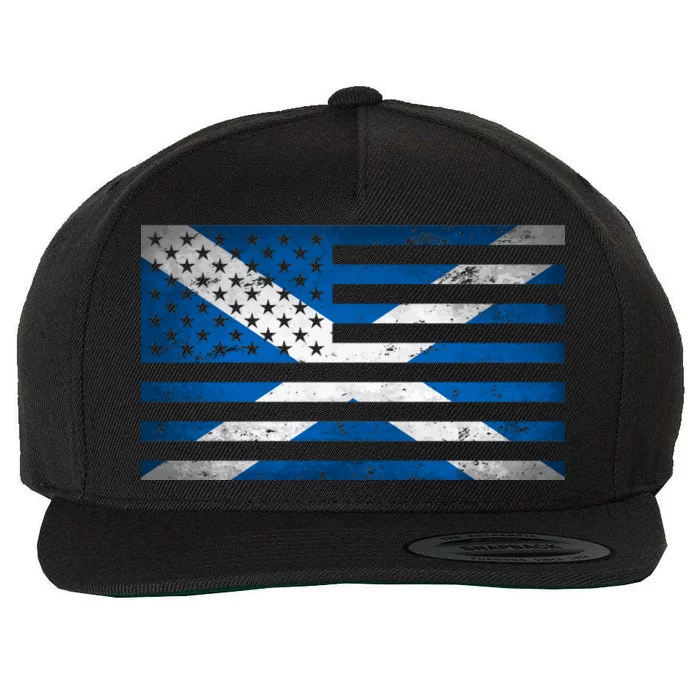 Scottish American Flag Wool Snapback Cap