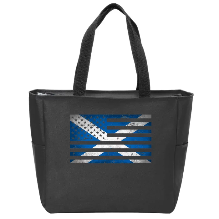 Scottish American Flag Zip Tote Bag