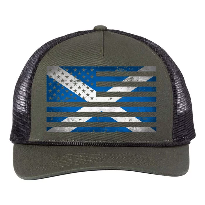 Scottish American Flag Retro Rope Trucker Hat Cap