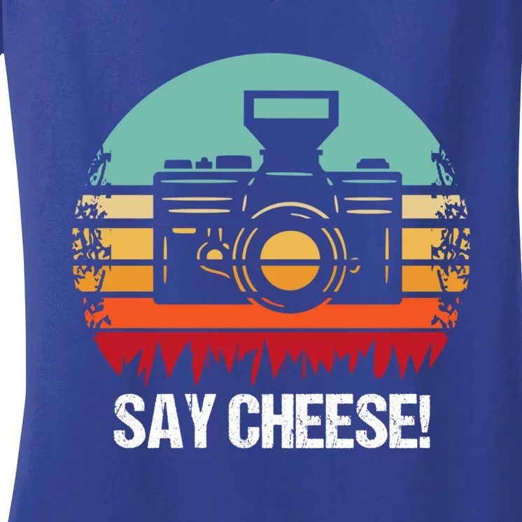 Say Cheese! Photographer Gift Women's V-Neck T-Shirt