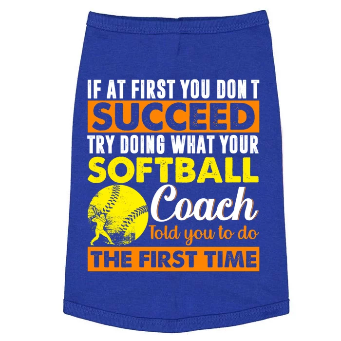 Softball Coach Pitcher Trainer Bat Ball Softball Lover Cute Gift Doggie Tank