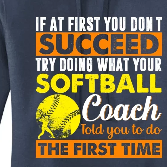 Softball Coach Pitcher Trainer Bat Ball Softball Lover Cute Gift Women's Pullover Hoodie