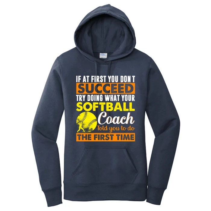 Softball Coach Pitcher Trainer Bat Ball Softball Lover Cute Gift Women's Pullover Hoodie