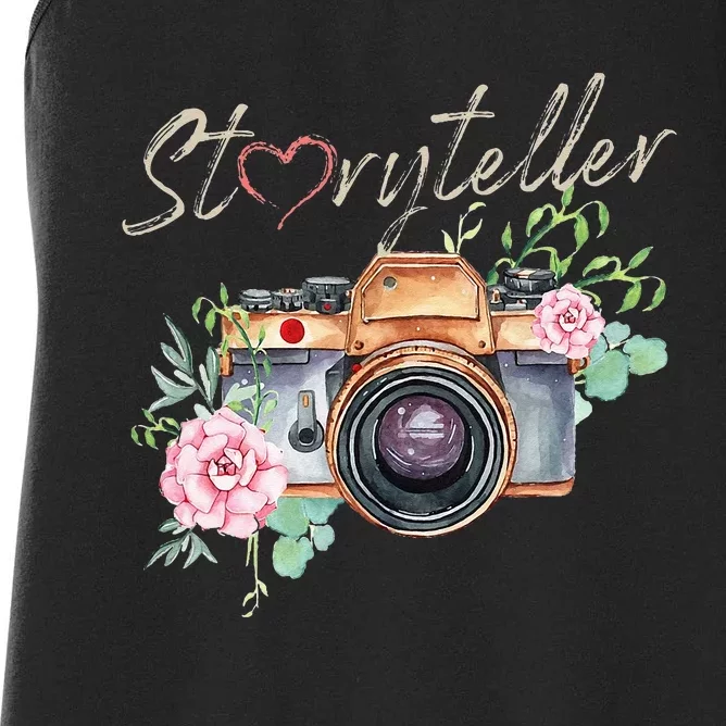 Storyteller Camera Photography Photographer Cameraman Ideas Women's Racerback Tank