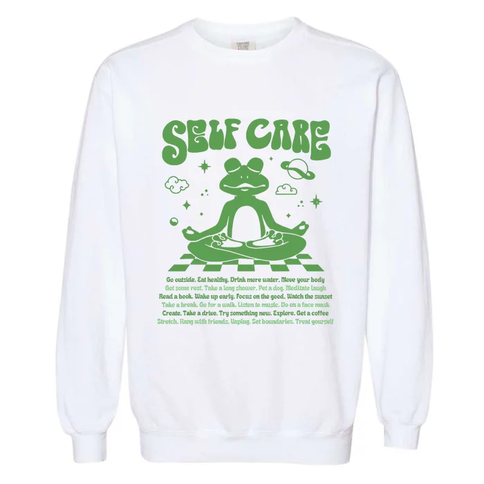 Self Care Positive Aesthetic Self Love Garment-Dyed Sweatshirt