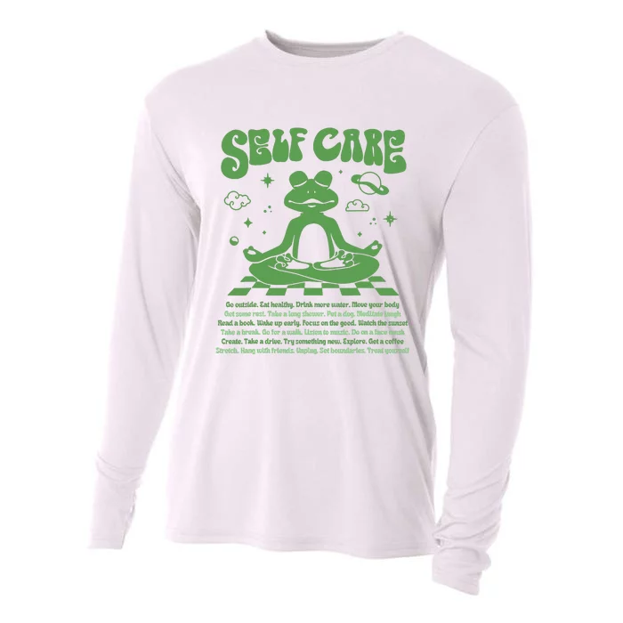 Self Care Positive Aesthetic Self Love Cooling Performance Long Sleeve Crew