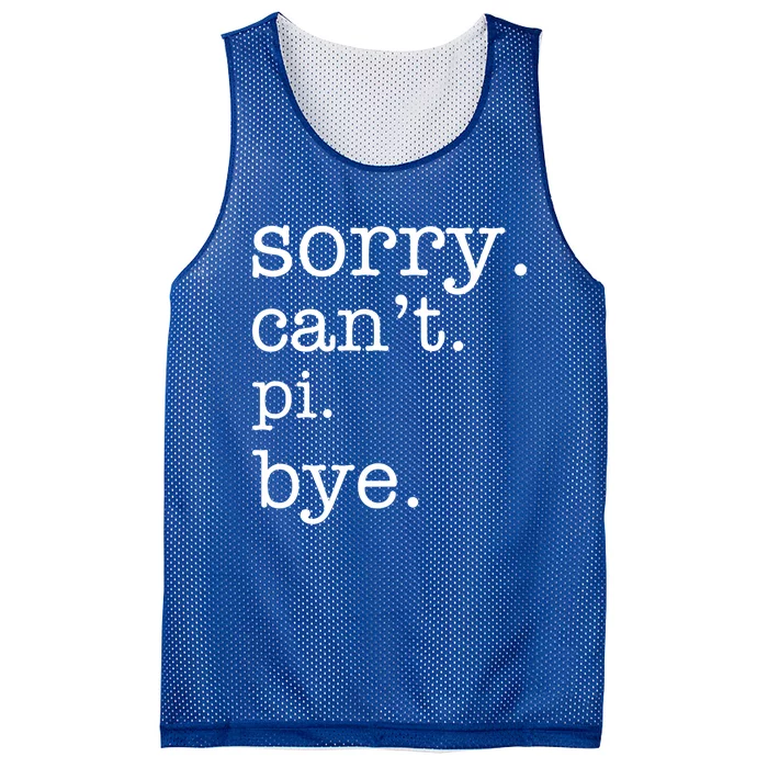 Sorry Can't Pi Bye Math Lovers Funny Pi Day Gift Mesh Reversible Basketball Jersey Tank