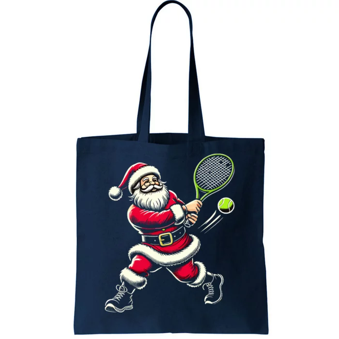 Santa Claus Playing Tennis Christmas Xmas Tote Bag