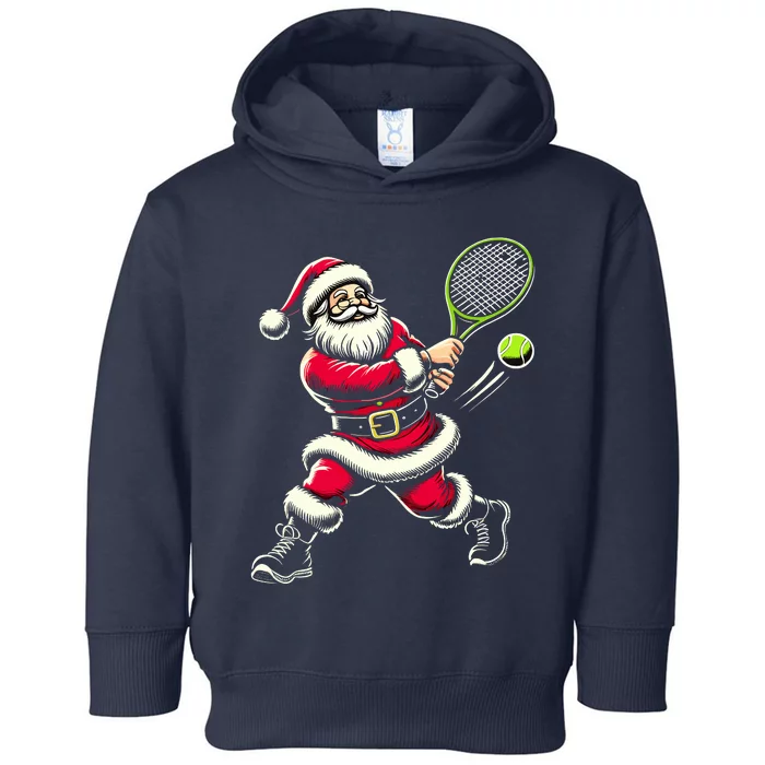 Santa Claus Playing Tennis Christmas Xmas Toddler Hoodie