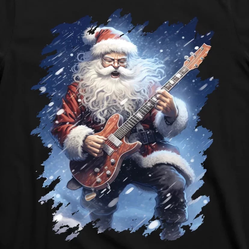 Santa Claus Playing Guitar T-Shirt