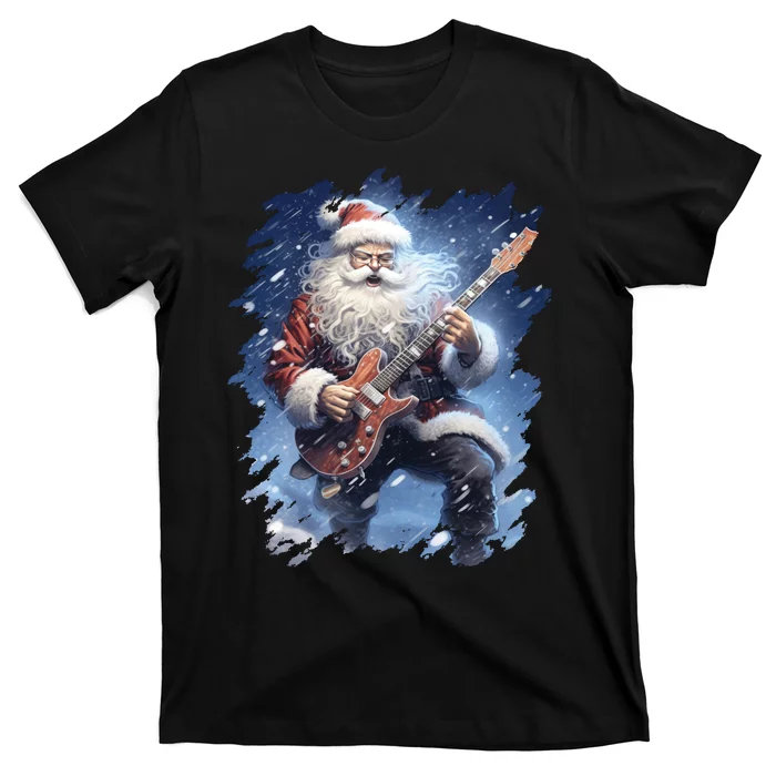 Santa Claus Playing Guitar T-Shirt