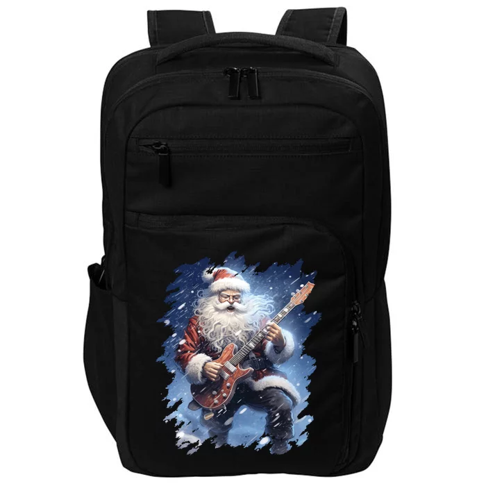 Santa Claus Playing Guitar Impact Tech Backpack