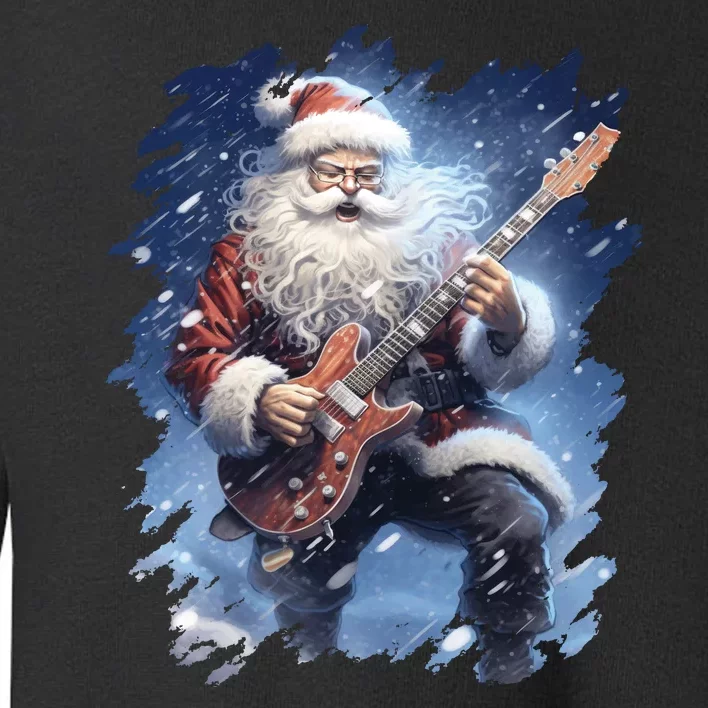 Santa Claus Playing Guitar Toddler Sweatshirt