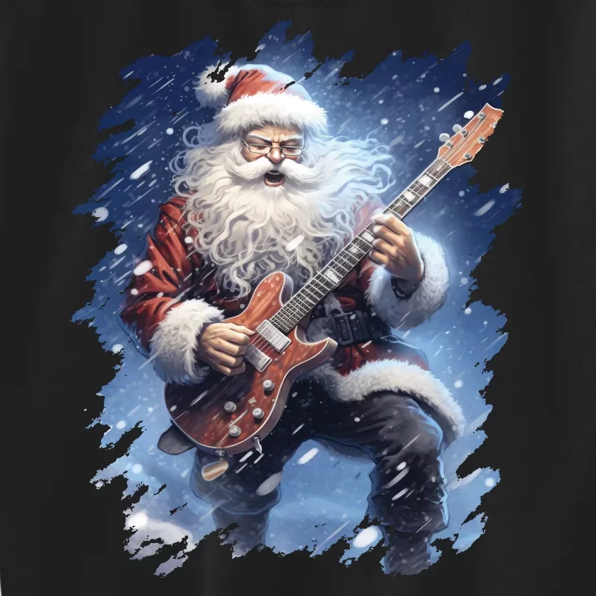 Santa Claus Playing Guitar Kids Sweatshirt