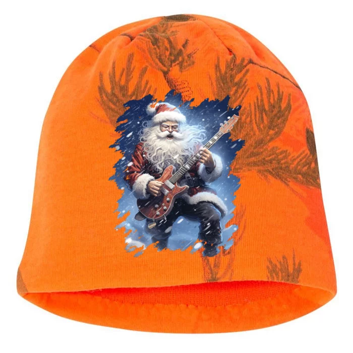 Santa Claus Playing Guitar Kati - Camo Knit Beanie