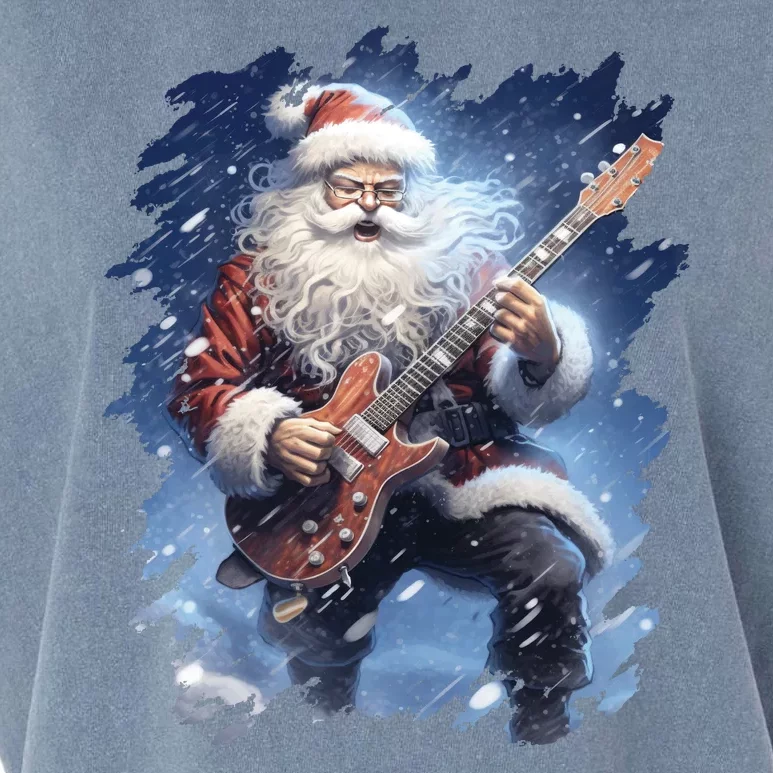 Santa Claus Playing Guitar Garment-Dyed Women's Muscle Tee