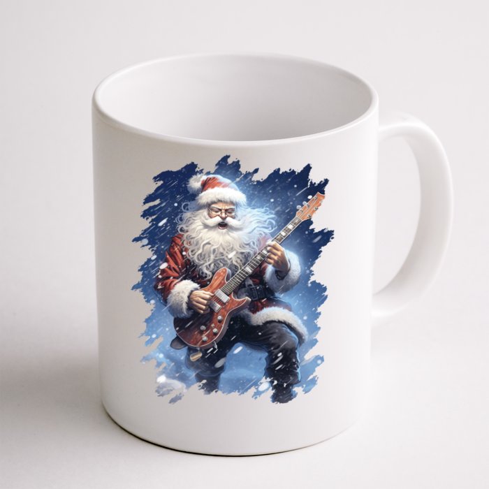 Santa Claus Playing Guitar Front & Back Coffee Mug