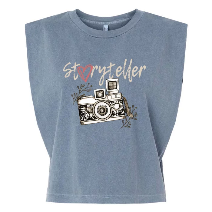 Storyteller Camera Photography Photographer Cool Garment-Dyed Women's Muscle Tee