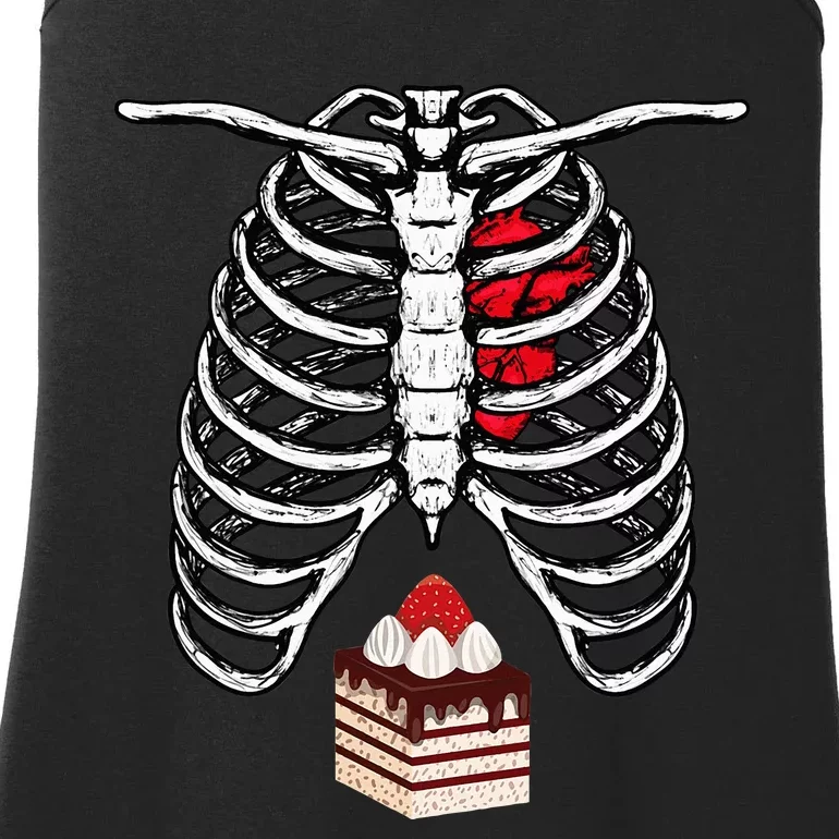 Skeleton Cake Pregnancy Pastries Expectant Dessert Halloween Ladies Essential Tank