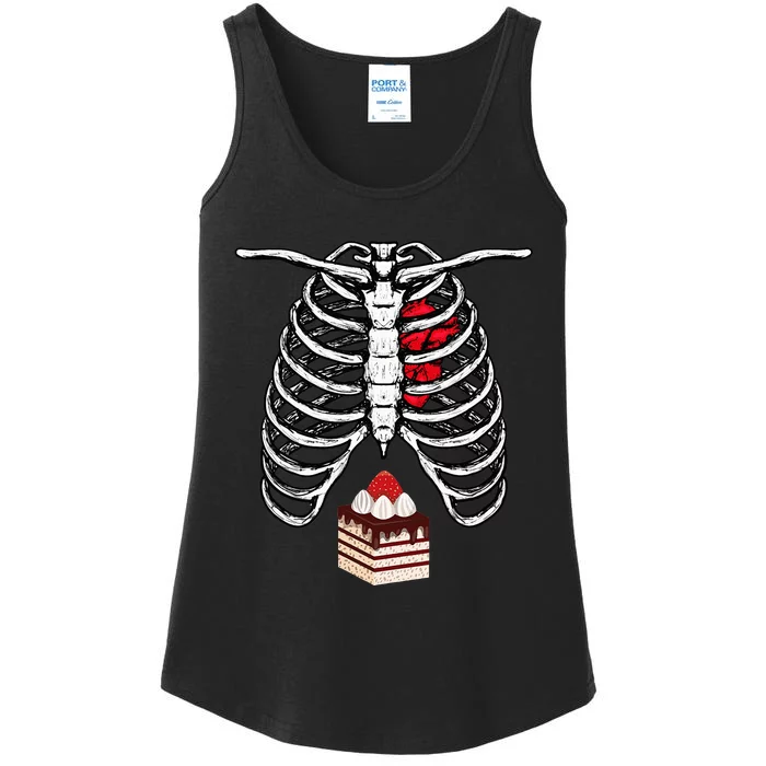 Skeleton Cake Pregnancy Pastries Expectant Dessert Halloween Ladies Essential Tank