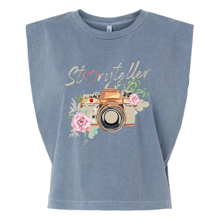 Storyteller Camera Photography Photographer Cameraman Ideas Garment-Dyed Women's Muscle Tee