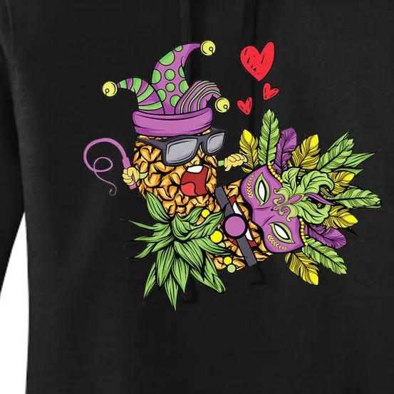 Swingers Couple Pineapples funny Mardi Gras Women's Pullover Hoodie