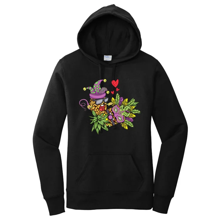 Swingers Couple Pineapples funny Mardi Gras Women's Pullover Hoodie