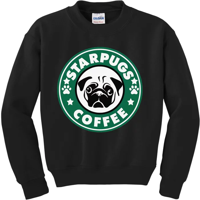 Starpugs Coffee Pug Dog Lover Gift Kids Sweatshirt