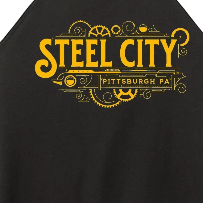 Steel City Pittsburgh Pennsylvania 412 Home Retro Women’s Perfect Tri Rocker Tank