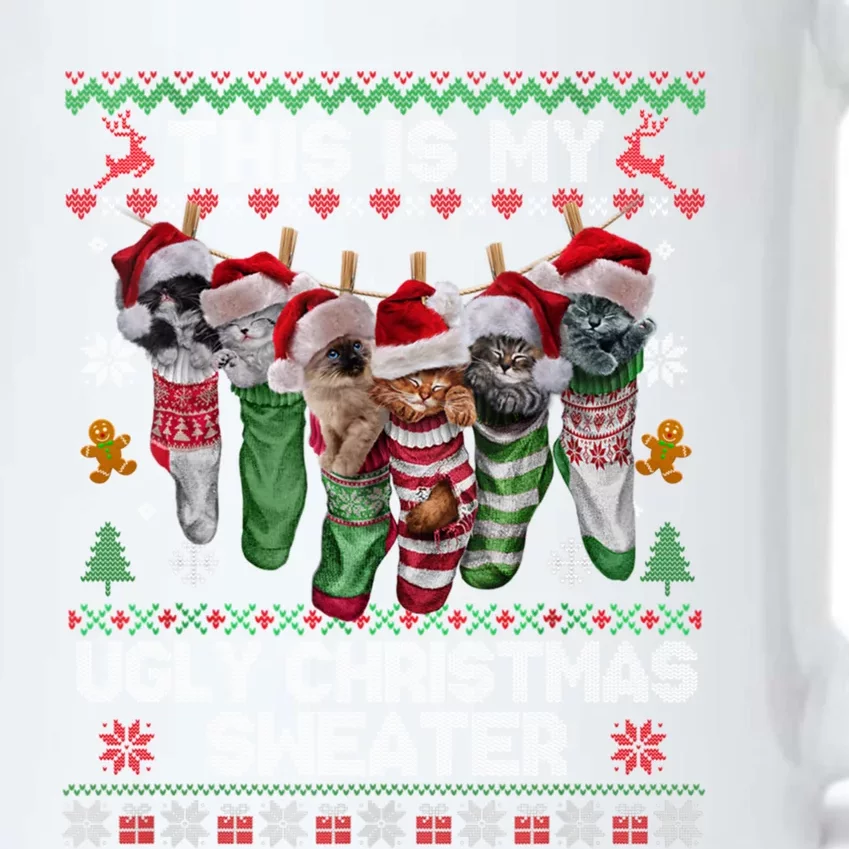 Santa Cats Pajama This Is My Ugly Christmas Kittens Sweater Gift Black Color Changing Mug