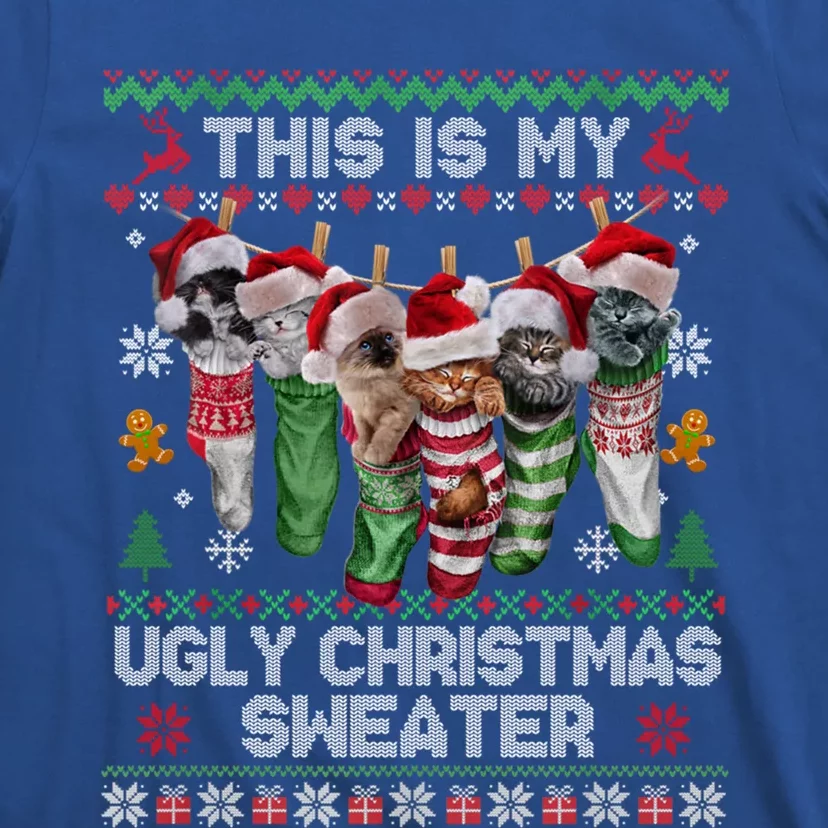 Santa Cats Pajama This Is My Ugly Christmas Kittens Sweater Gift T-Shirt