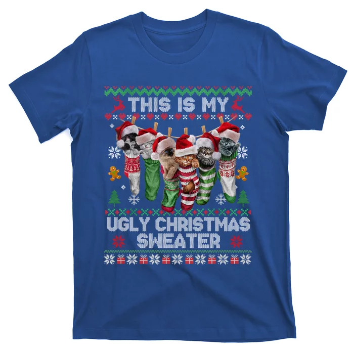 Santa Cats Pajama This Is My Ugly Christmas Kittens Sweater Gift T-Shirt