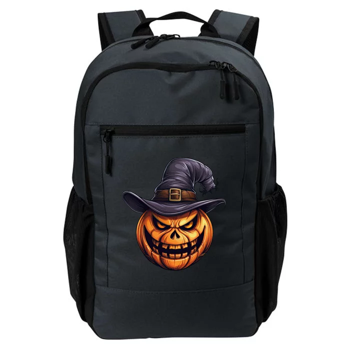 Spooky Carved Pumpkin Face With Witch Hat Halloween Party Cool Gift Daily Commute Backpack