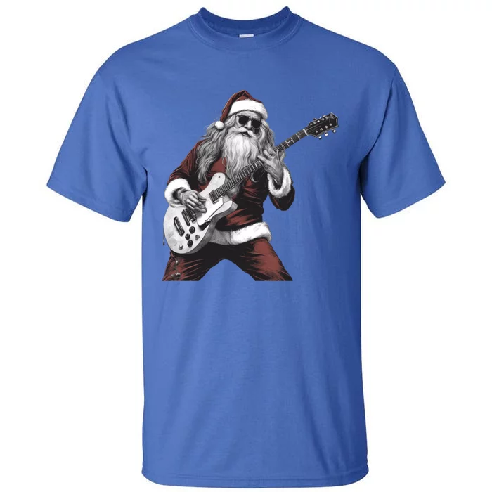 Santa Claus Playing Guitar Rock And Roll Christmas Gift Tall T-Shirt