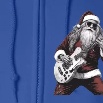 Santa Claus Playing Guitar Rock And Roll Christmas Gift Full Zip Hoodie