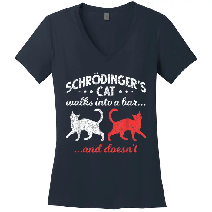 Schrodingers Cat Physics Women's V-Neck T-Shirt