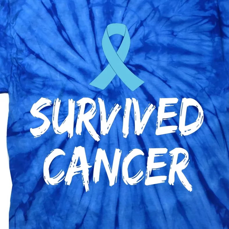 Survived Cancer Prostate Cancer Awareness Meaningful Gift Tie-Dye T-Shirt