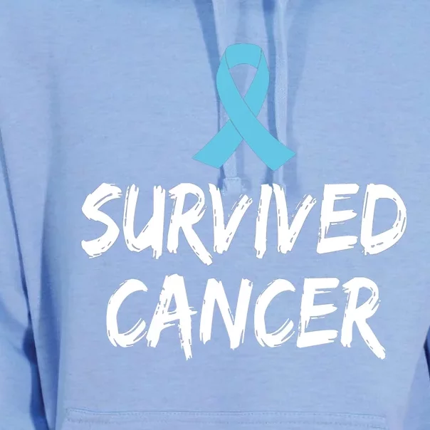 Survived Cancer Prostate Cancer Awareness Meaningful Gift Unisex Surf Hoodie